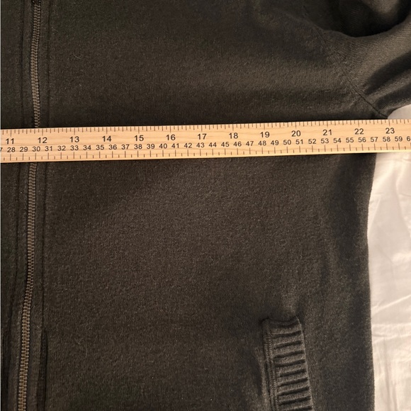 LINKSOUL John Ashworth Mens Full Zip Sweater L Olive Green Cotton Cashmere EUC - Picture 6 of 7